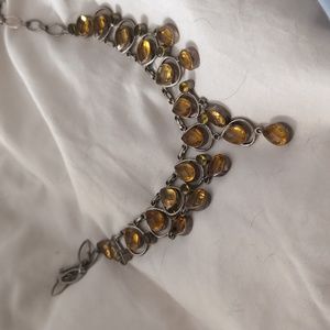 Silver citrine colored stones